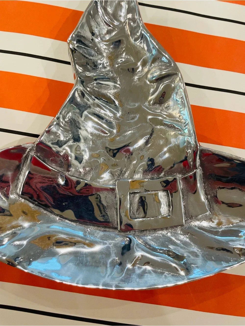 Mariposa Halloween Witch Hat Aluminum Serving or Decorative Dish Retired